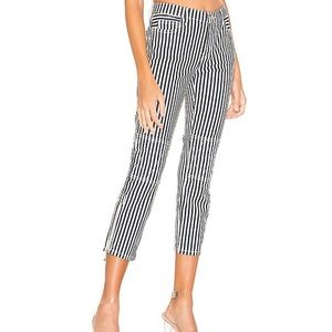 NWT CURRENT/ELLIOTT cropped Lexton blue white striped ankle zip jeans sz 26